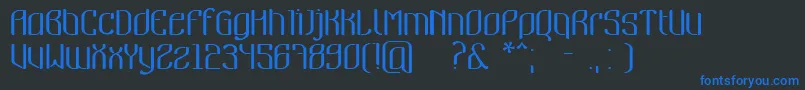 Nymeria-Schriftart – Blaue Schriften auf schwarzem Hintergrund
