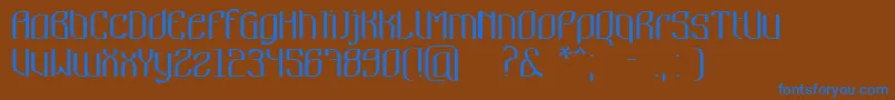 フォントNymeria – 茶色の背景に青い文字