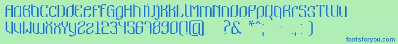 Nymeria Font – Blue Fonts on Green Background