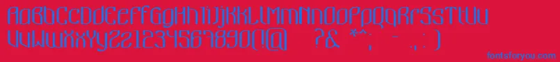 フォントNymeria – 赤い背景に青い文字