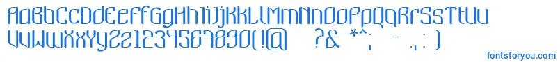 フォントNymeria – 白い背景に青い文字