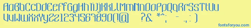 Nymeria Font – Blue Fonts on Yellow Background