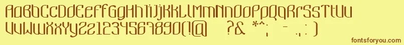 Fonte Nymeria – fontes marrons em um fundo amarelo
