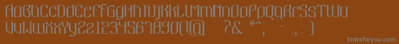 Nymeria-fontti – harmaat kirjasimet ruskealla taustalla