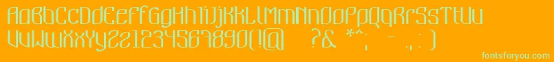 Nymeria-Schriftart – Grüne Schriften auf orangefarbenem Hintergrund