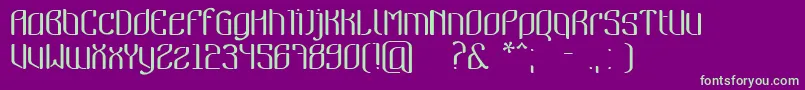 フォントNymeria – 紫の背景に緑のフォント