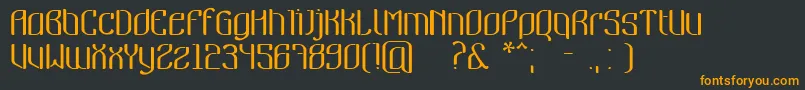 Nymeria-Schriftart – Orangefarbene Schriften auf schwarzem Hintergrund