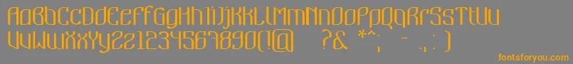 フォントNymeria – オレンジの文字は灰色の背景にあります。