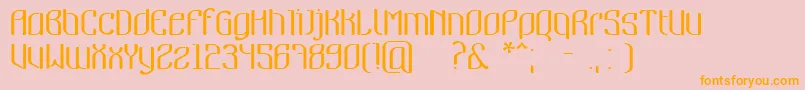 フォントNymeria – オレンジの文字がピンクの背景にあります。