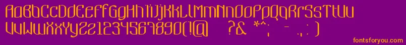フォントNymeria – 紫色の背景にオレンジのフォント