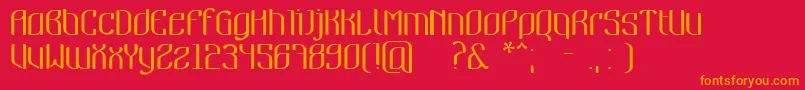 Nymeria Font – Orange Fonts on Red Background