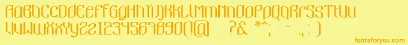 Nymeria-Schriftart – Orangefarbene Schriften auf gelbem Hintergrund