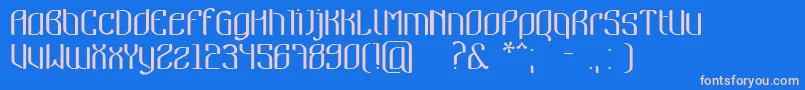 Nymeria-Schriftart – Rosa Schriften auf blauem Hintergrund