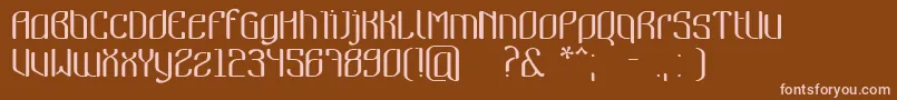 Nymeria-fontti – vaaleanpunaiset fontit ruskealla taustalla