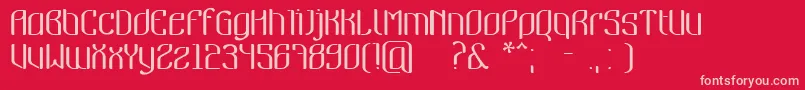Nymeria-fontti – vaaleanpunaiset fontit punaisella taustalla