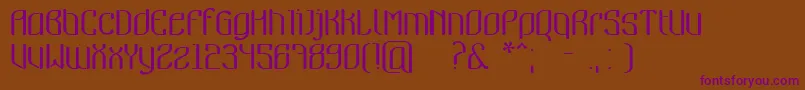 フォントNymeria – 紫色のフォント、茶色の背景
