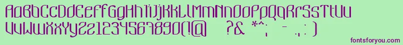 フォントNymeria – 緑の背景に紫のフォント
