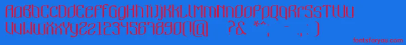 Nymeria-fontti – punaiset fontit sinisellä taustalla