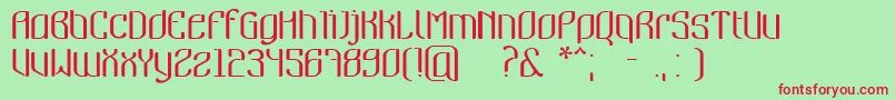 Nymeria-Schriftart – Rote Schriften auf grünem Hintergrund