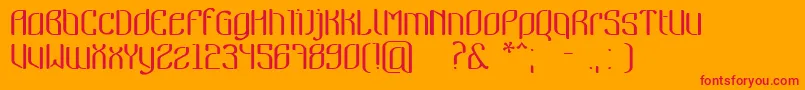 フォントNymeria – オレンジの背景に赤い文字