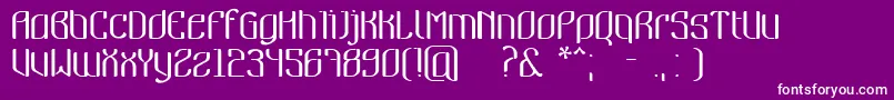 Nymeria-Schriftart – Weiße Schriften auf violettem Hintergrund