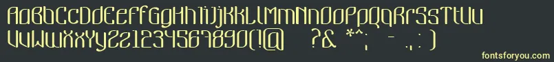 Nymeria-fontti – keltaiset fontit mustalla taustalla