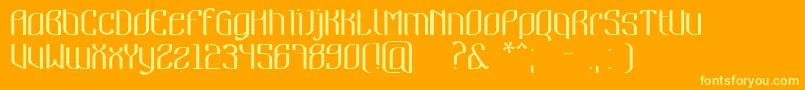 Nymeria Font – Yellow Fonts on Orange Background