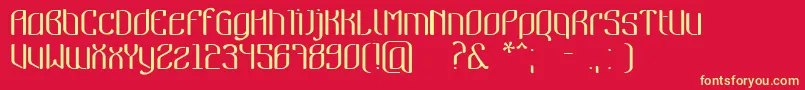 Nymeria Font – Yellow Fonts on Red Background