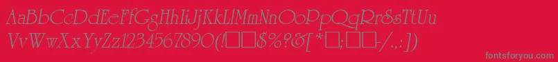 フォントAgreverenceOblique – 赤い背景に灰色の文字
