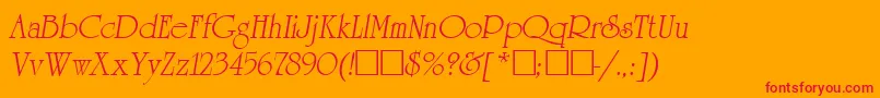 AgreverenceOblique Font – Red Fonts on Orange Background