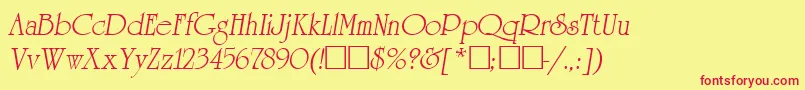 AgreverenceOblique Font – Red Fonts on Yellow Background