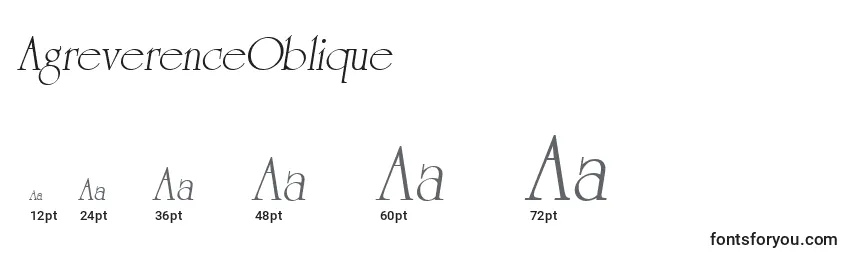 Размеры шрифта AgreverenceOblique