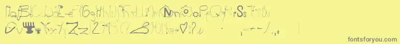 Kurzrg Font – Gray Fonts on Yellow Background