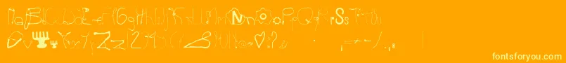 Kurzrg Font – Yellow Fonts on Orange Background