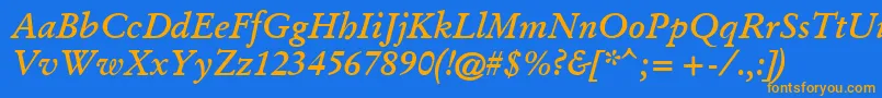 Garr66w Font – Orange Fonts on Blue Background