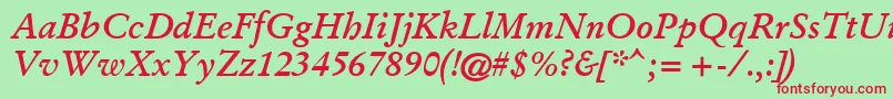 Garr66w Font – Red Fonts on Green Background