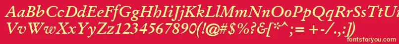 Garr66w Font – Yellow Fonts on Red Background