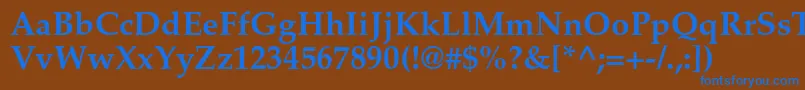 PalatinoltstdBold Font – Blue Fonts on Brown Background