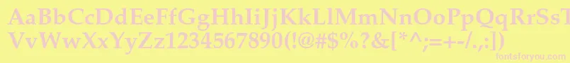 PalatinoltstdBold Font – Pink Fonts on Yellow Background