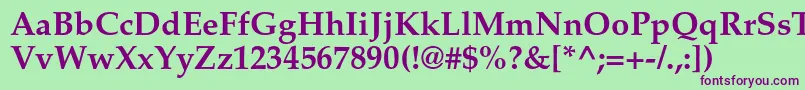 Шрифт PalatinoltstdBold – фиолетовые шрифты на зелёном фоне