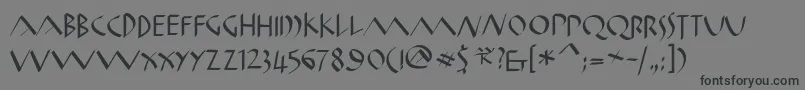Oldromanklein-Schriftart – Schwarze Schriften auf grauem Hintergrund