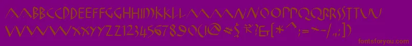 Oldromanklein Font – Brown Fonts on Purple Background