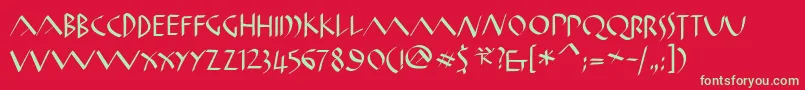Oldromanklein Font – Green Fonts on Red Background