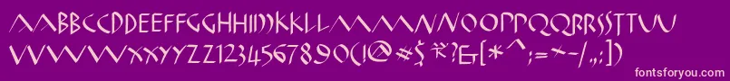Oldromanklein Font – Pink Fonts on Purple Background