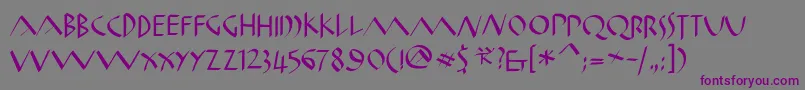 Czcionka Oldromanklein – fioletowe czcionki na szarym tle