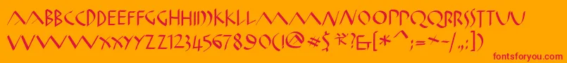 Oldromanklein Font – Red Fonts on Orange Background