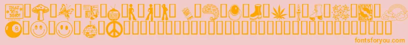 That70sDingBv Font – Orange Fonts on Pink Background