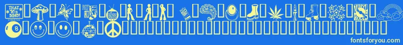 Шрифт That70sDingBv – жёлтые шрифты на синем фоне