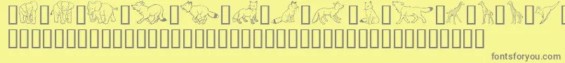 GeWildKingdomEToKフォントについての詳細 フォントGeWildKingdomEToK – 黄色の背景に灰色の文字