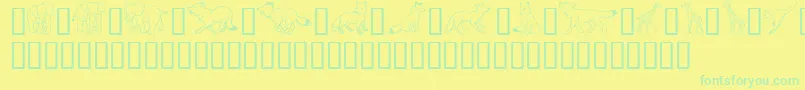 GeWildKingdomEToK Font – Green Fonts on Yellow Background